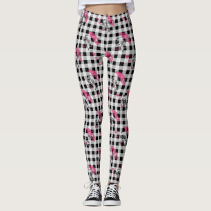 Schwarz und Weiß Gingham Leggings