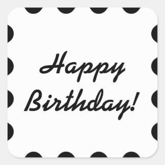 Schwarz und Weiß - Happy Birthday Sticker