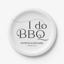 Schwarz und Weiß: Ich mache GRILLEN Engagement Par Pappteller