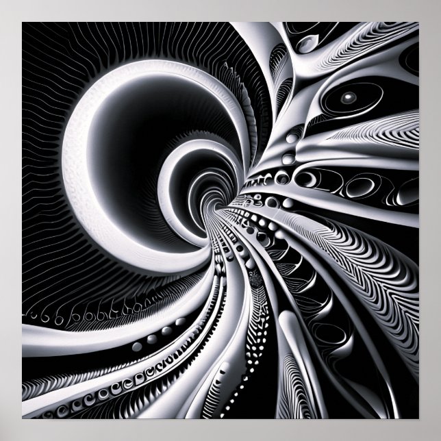 Schwarz und Weiß in das Wormloch Poster (Vorne)