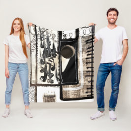 Schwarz und Weiß in der Stadtsprache Fleecedecke