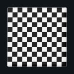 Schwarz und Weiß Magnet<br><div class="desc">Abstrakte digitale Kunst von Schwarz-Weiß-Quadraten in einer karierten Formation.</div>