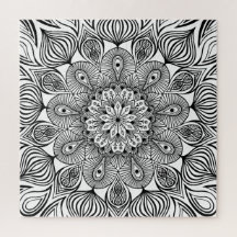Schwarz und Weiß Mandala Trippy Psychedelic Hippie