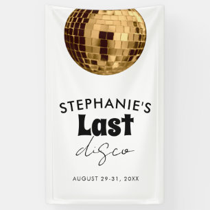 Schwarz und Weiß mit Gold Letzter Disco-Junggesell Banner