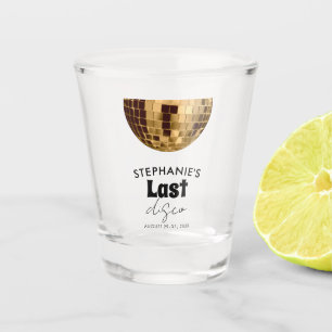 Schwarz und Weiß mit Gold Letzter Disco-Junggesell Schnapsglas