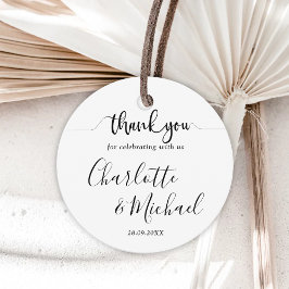 Schwarz und Weiß Moderne Elegance Hochzeit Vielen  Geschenkanhänger