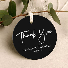 Schwarz und Weiß Moderne Elegance Hochzeit Vielen  Geschenkanhänger