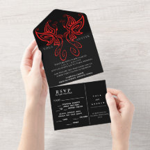 Schwarz und Weiß Moderne Elegance Wedding RED