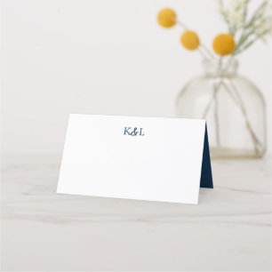 Schwarz und Weiß Moderne Monogramm Ampere und Hoch Platzkarte