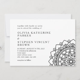 Schwarz und Weiß. Moderne stilvolle Hochzeitseinla Einladung