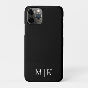 Schwarz und Weiß Modernes Monogramm Case-Mate iPhone Hülle