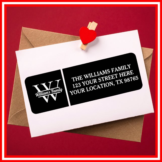 Schwarz und Weiß | Monogramm für einfache Familien (Von Creator hochgeladen)