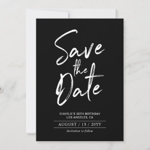 Schwarz und Weiß   Neuer Geburtstag Save the Date