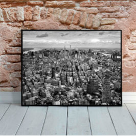 Schwarz und Weiß - New York City View von oben Poster