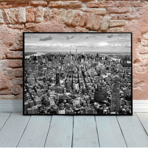 Schwarz und Weiß - New York City View von oben Poster