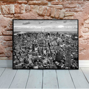 Schwarz und Weiß - New York City View von oben Poster