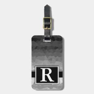 Schwarz und Weiß Ombre Modernes, elegantes Monogra Gepäckanhänger