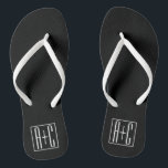 Schwarz und Weiß | Paarinitiativen Flip Flops<br><div class="desc">Perfekt für ein Doppelmonogramm oder sogar ein Logo. Vielen Dank für Ihren Einkauf!</div>