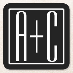 Schwarz und Weiß   Paarinitiativen Rechteckiger Pappuntersetzer