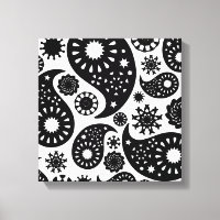 Schwarz und Weiß Paisley Muster.