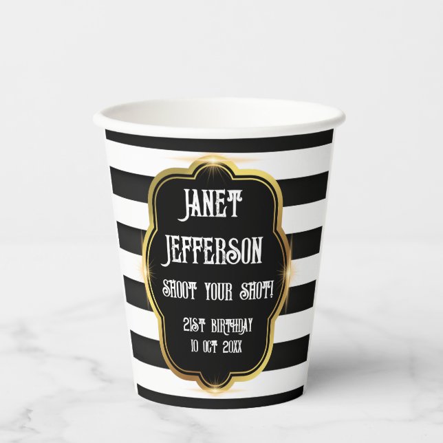 Schwarz und Weiß Pappbecher (Vorderseite)