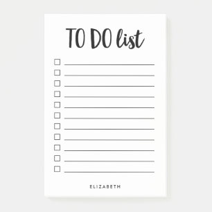 Schwarz und Weiß Personalisierte Leinen Post-it Klebezettel