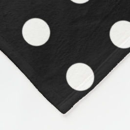 Schwarz und Weiß Polka Dot Fleece Blanket