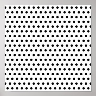 Schwarz und Weiß Polka Dot Muster. Spotty. Poster
