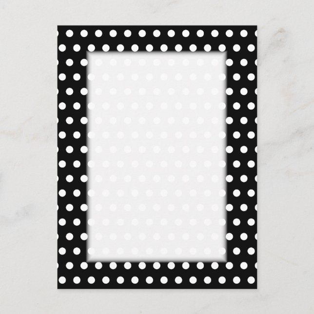 Schwarz und Weiß Polka Dot Muster. Spotty. Postkarte (Vorderseite)
