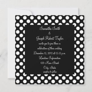 Schwarz und Weiß Polka Dot Wedding Einladung