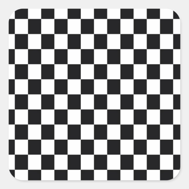 Schwarz und Weiß Quadratischer Aufkleber (Vorderseite)