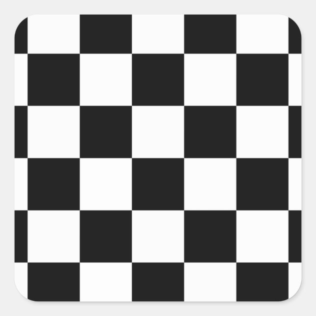 Schwarz und Weiß Quadratischer Aufkleber (Vorderseite)