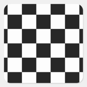 Schwarz und Weiß Quadratischer Aufkleber