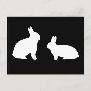 Schwarz und Weiß Rabbits Postcard - Anpassbar! Postkarte