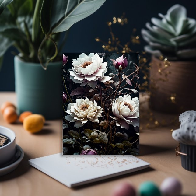 Schwarz und Weiß Roses Wasserfarben Kunst Geburtst Karte (Von Creator hochgeladen)