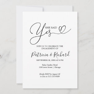 Schwarz und Weiß sagte sie Ja-Engagement-Partei Ankündigung