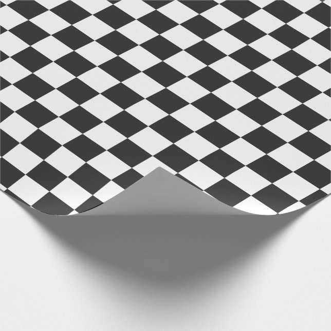 Schwarz und [weiß] Schachbrett Schachbrett-Schachb Geschenkpapier (Ecke)