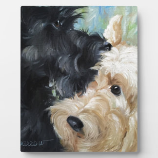 Schwarz und Weiß Schottische Terrier Scottie Art Fotoplatte