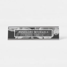 Schwarz und Weiß Schreibtischnamensplakette