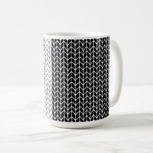SCHWARZ UND WEISS STRICK Große Tasse