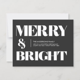 Schwarz und Weiß Trendy Merry & Bright Weihnachten