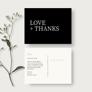 Schwarz und Weiß   Vielen Dank für Ihre Hochzeit a Postkarte