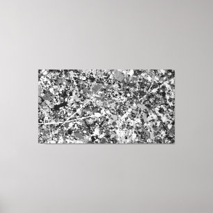 SCHWARZ UND WEISS VIII - Action Painting -Abstrakt Leinwanddruck