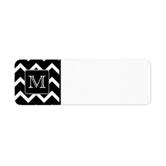 Schwarz und Weiß Zickzack mit Custom Monogram.