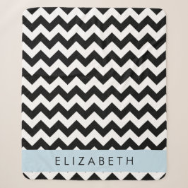 Schwarz und Weiß Zigzag, Zickzack Muster, Ihr Name Sherpadecke