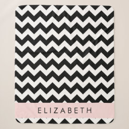 Schwarz und Weiß Zigzag, Zickzack Muster, Ihr Name Sherpadecke