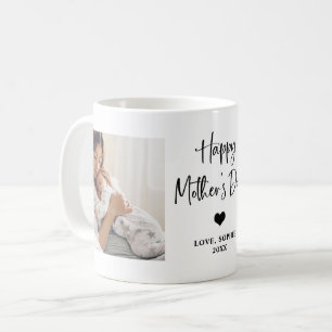 Schwarz und Weiß  Zwei Foto glücklicher Mutterta Kaffeetasse