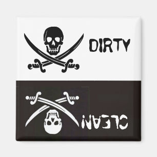 SCHWARZ UND WEISSGEKREUZT SCHWERTER SCHMUTZIG SAUB MAGNET