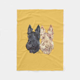 Schwarz- und Weizenfarbene Schottische Terrier Fleecedecke