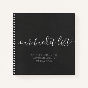 Schwarz - unsere Eimerliste - Paare, die Sake halt Notizbuch
